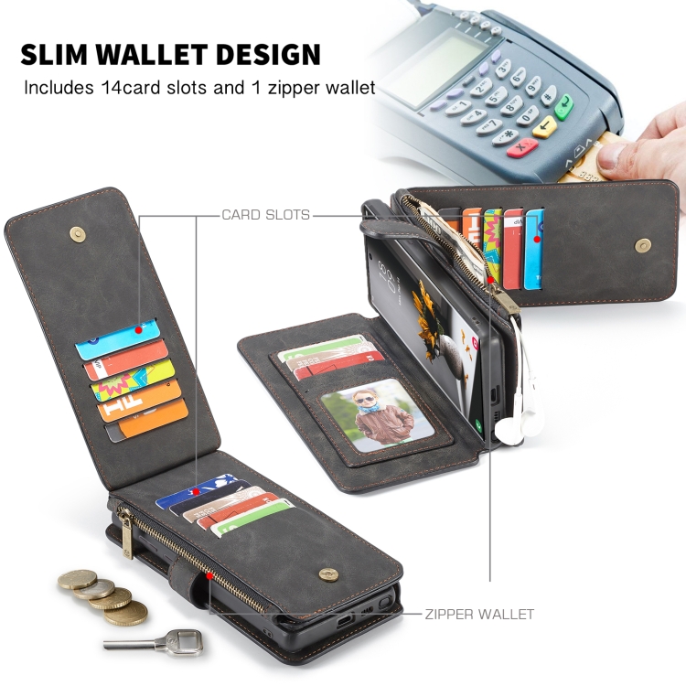 For Samsung Galaxy S22 Ultra 5G CaseMe-007 Detachable Multifunctional Leather Phone Case(Black) For Samsung Galaxy S22 Ultra 5G CaseMe-007 Detachable Multifunctional Leather Phone Case(Black)