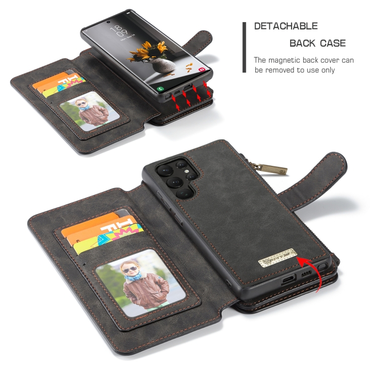 For Samsung Galaxy S22 Ultra 5G CaseMe-007 Detachable Multifunctional Leather Phone Case(Black) For Samsung Galaxy S22 Ultra 5G CaseMe-007 Detachable Multifunctional Leather Phone Case(Black)
