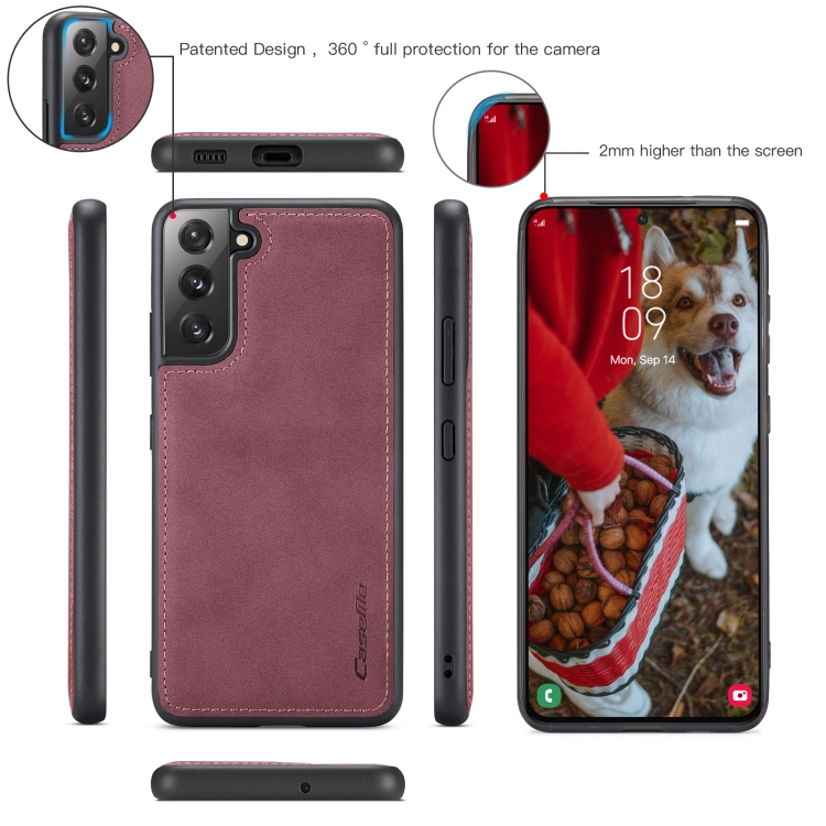 For Samsung Galaxy S22 5G CaseMe 018 Detachable Multi-functional Leather Phone Case(Red) For Samsung Galaxy S22 5G CaseMe 018 Detachable Multi-functional Leather Phone Case(Red)