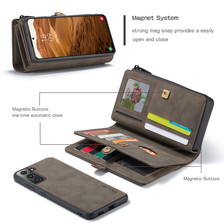 For Samsung Galaxy S22+ 5G CaseMe 018 Detachable Multi-functional Leather Phone Case(Brown) For Samsung Galaxy S22+ 5G CaseMe 018 Detachable Multi-functional Leather Phone Case(Brown)