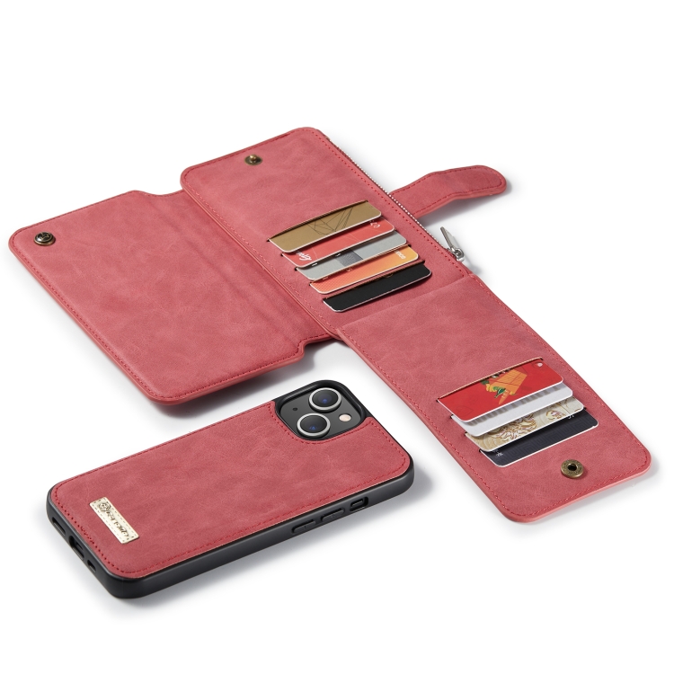 For iPhone 13 mini CaseMe 007 Multifunctional Detachable Billfold Phone Leather Case (Red) For iPhone 13 mini CaseMe 007 Multifunctional Detachable Billfold Phone Leather Case (Red)