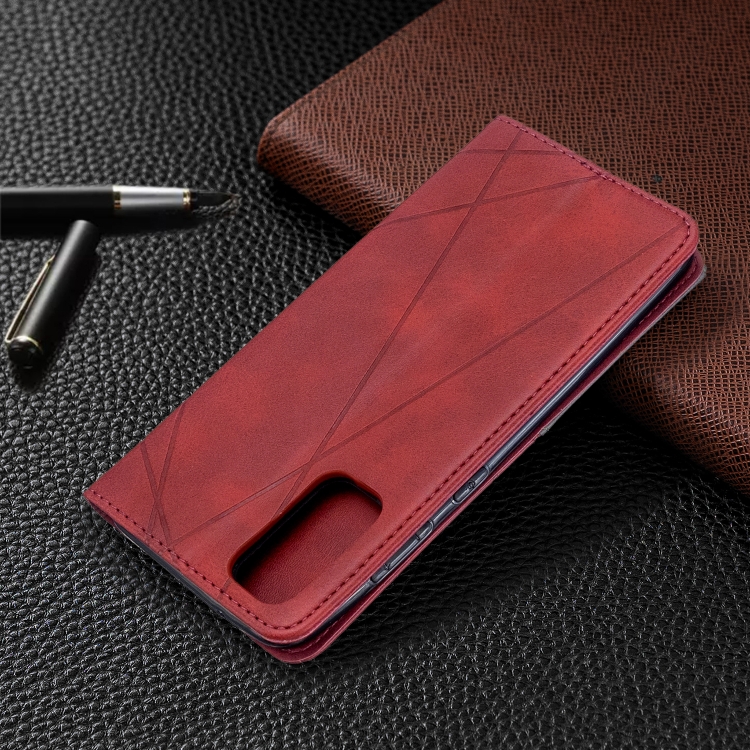 For Galaxy S20 Rhombus Texture Horizontal Flip Magnetic Leather Case with Holder & Card Slots(Red) For Galaxy S20 Rhombus Texture Horizontal Flip Magnetic Leather Case with Holder & Card Slots(Red)