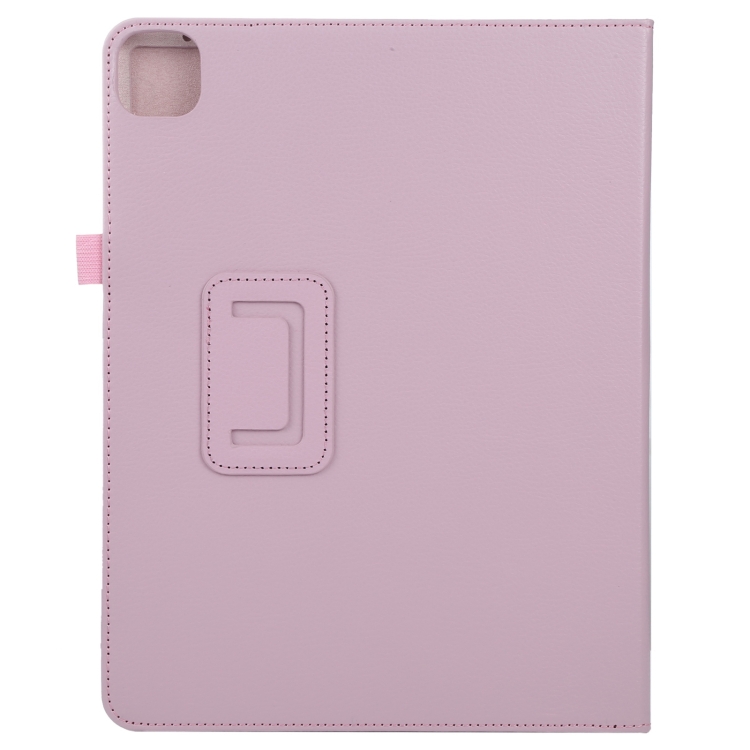 For iPad Air 13 2024 / iPad Pro 12.9 2022 / 2021 / 2020 / 2018 Litchi Texture Solid Color Leather Tablet Case(Pink)