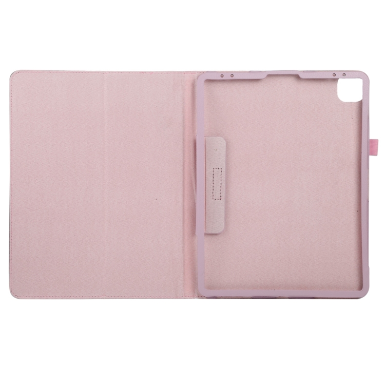 For iPad Air 13 2024 / iPad Pro 12.9 2022 / 2021 / 2020 / 2018 Litchi Texture Solid Color Leather Tablet Case(Pink)