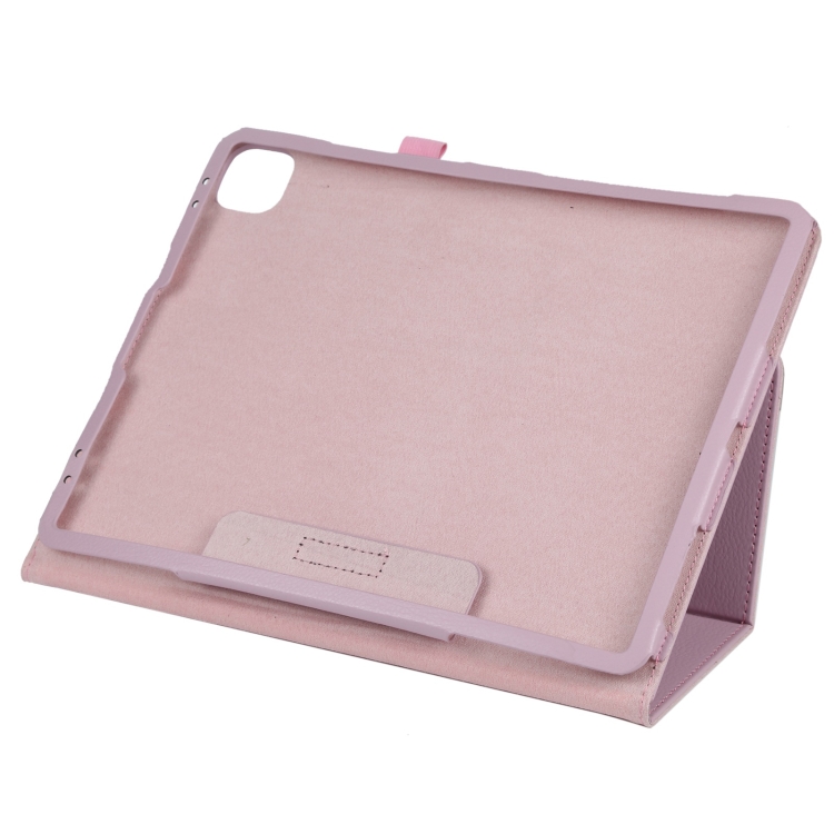 For iPad Air 13 2024 / iPad Pro 12.9 2022 / 2021 / 2020 / 2018 Litchi Texture Solid Color Leather Tablet Case(Pink)