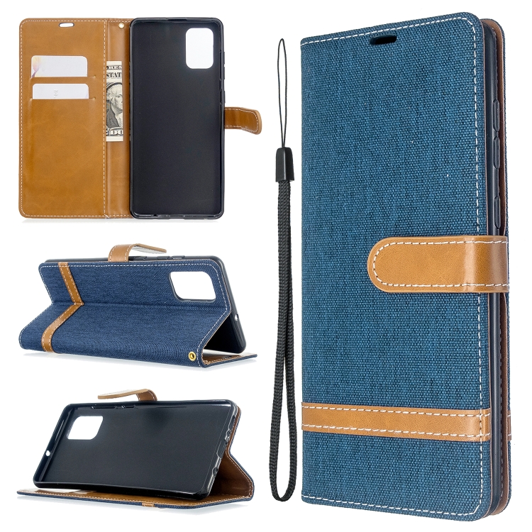 For Galaxy A71 Color Matching Denim Texture Horizontal Flip PU Leather Case with Holder & Card Slots & Wallet & Lanyard(Dark Blue) For Galaxy A71 Color Matching Denim Texture Horizontal Flip PU Leather Case with Holder & Card Slots & Wallet & Lanyard(Dark Blue)