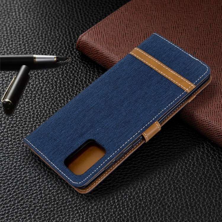 For Galaxy A71 Color Matching Denim Texture Horizontal Flip PU Leather Case with Holder & Card Slots & Wallet & Lanyard(Dark Blue) For Galaxy A71 Color Matching Denim Texture Horizontal Flip PU Leather Case with Holder & Card Slots & Wallet & Lanyard(Dark Blue)