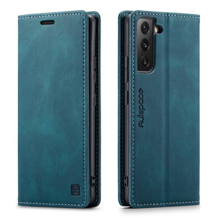For Samsung Galaxy S22 5G AutSpace A01 Retro Skin-feel Crazy Horse RFID Leather Phone Case(Blue) For Samsung Galaxy S22 5G AutSpace A01 Retro Skin-feel Crazy Horse RFID Leather Phone Case(Blue)
