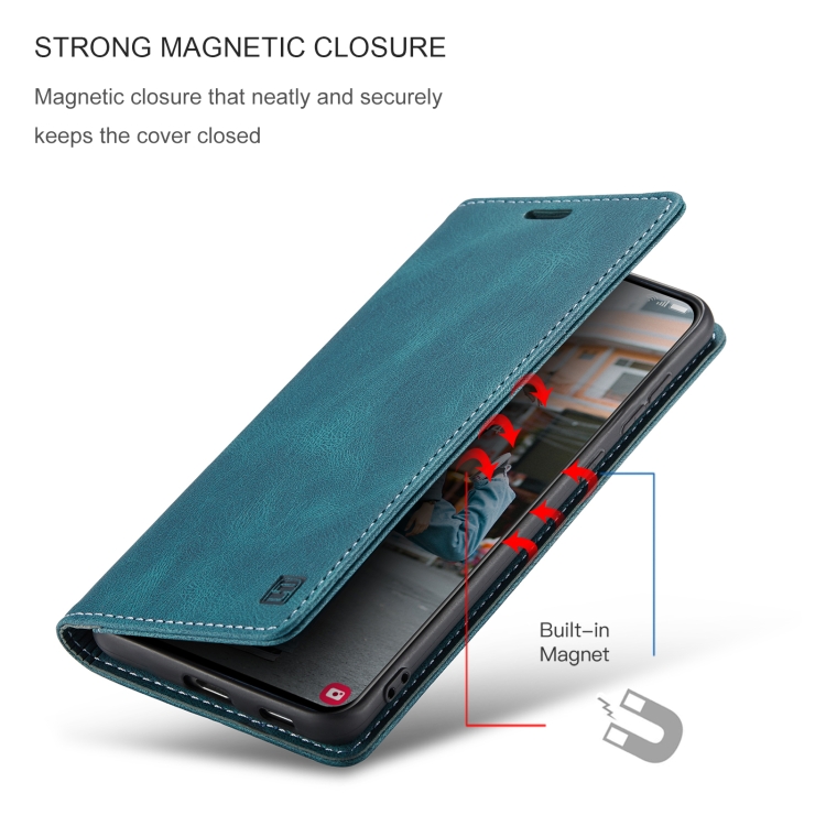 For Samsung Galaxy S22 5G AutSpace A01 Retro Skin-feel Crazy Horse RFID Leather Phone Case(Blue) For Samsung Galaxy S22 5G AutSpace A01 Retro Skin-feel Crazy Horse RFID Leather Phone Case(Blue)