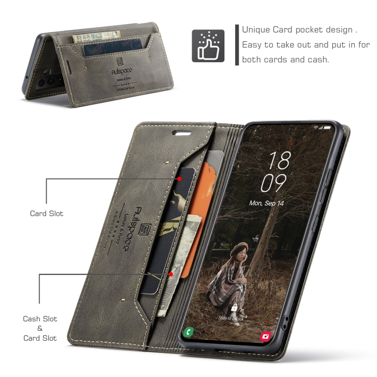 For Samsung Galaxy S22+ 5G AutSpace A01 Retro Skin-feel Crazy Horse RFID Leather Phone Case(Coffee) For Samsung Galaxy S22+ 5G AutSpace A01 Retro Skin-feel Crazy Horse RFID Leather Phone Case(Coffee)