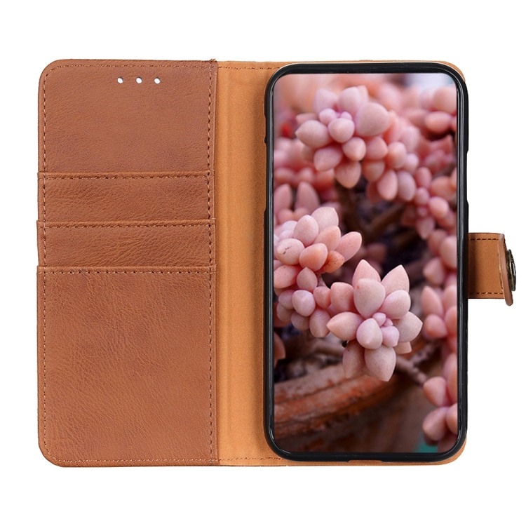 For Galaxy A71 Cowhide Texture Horizontal Flip Leather Case with Holder & Card Slots & Wallet(Brown)