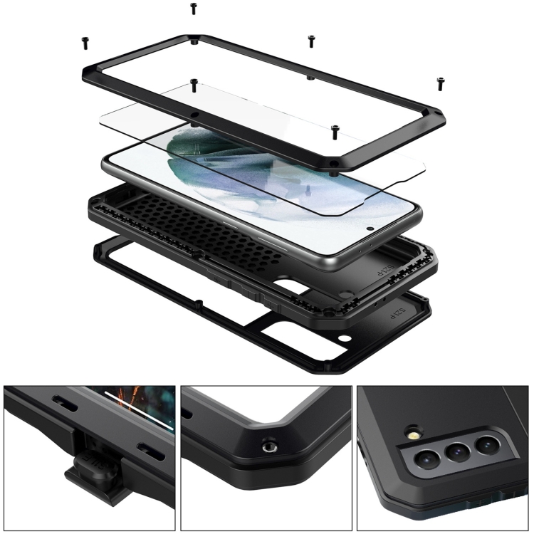 For Samsung Galaxy S22 5G Shockproof Life Waterproof Silicone + Zinc Alloy Phone Case(Black) For Samsung Galaxy S22 5G Shockproof Life Waterproof Silicone + Zinc Alloy Phone Case(Black)