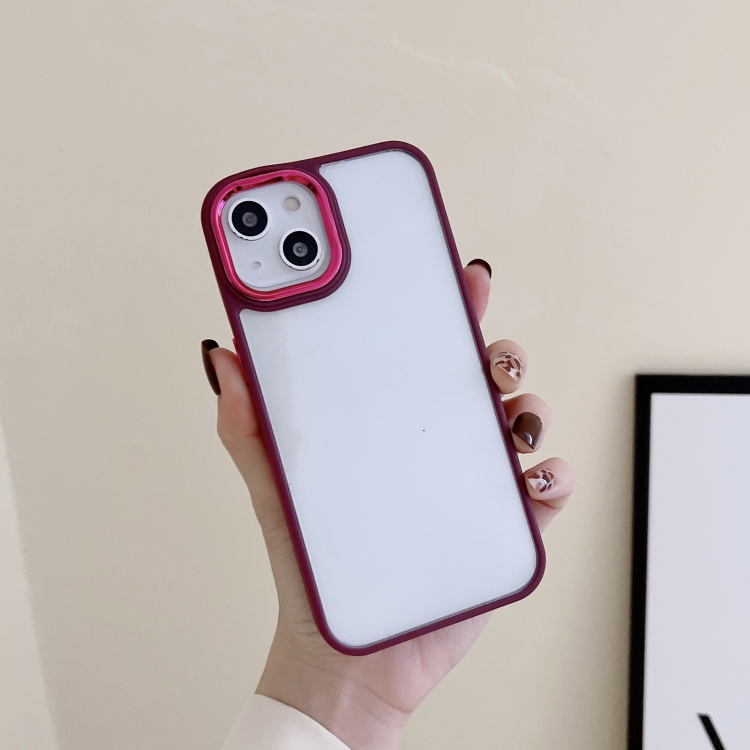 For iPhone 13 3 in 1 Electroplated Acrylic Phone Case(Wine Red) For iPhone 13 3 in 1 Electroplated Acrylic Phone Case(Wine Red)