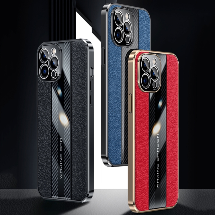 Racing Car Design Leather Electroplating Process Anti-fingerprint Protective Phone Case For iPhone 11 Pro Max(Black)