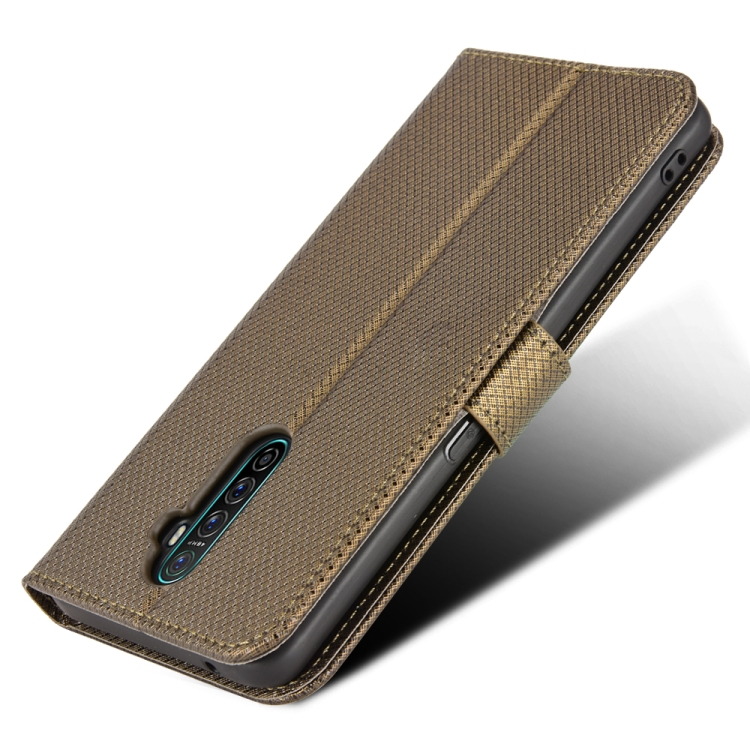 Para OPPO Reno ACE / Realme X2 Pro Diamond Texture Thebet Funda telefónica  (Brown)