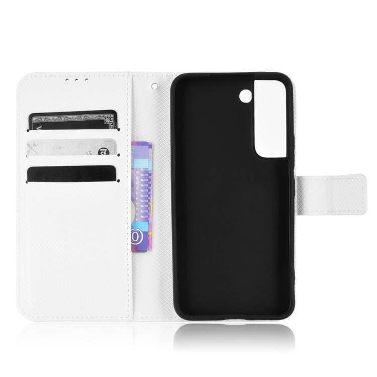 For Samsung Galaxy S22 5G Diamond Texture Leather Phone Case(White)