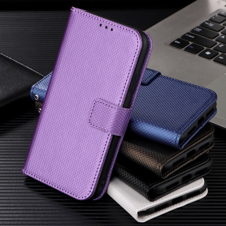 For Samsung Galaxy S22 5G Diamond Texture Leather Phone Case(White)