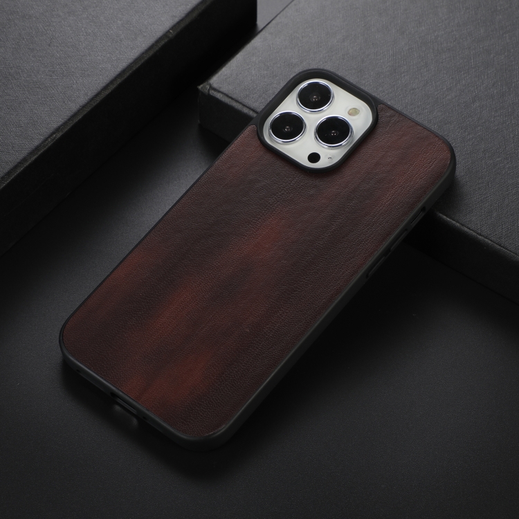For iPhone 13 Pro Yellow Cow Texture PU Phone Case (Coffee) For iPhone 13 Pro Yellow Cow Texture PU Phone Case (Coffee)