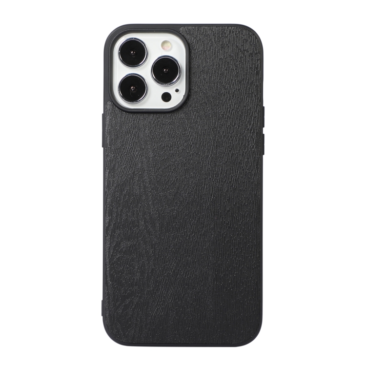 For iPhone 13 Pro Max Wood Texture PU Phone Case (Black) For iPhone 13 Pro Max Wood Texture PU Phone Case (Black)