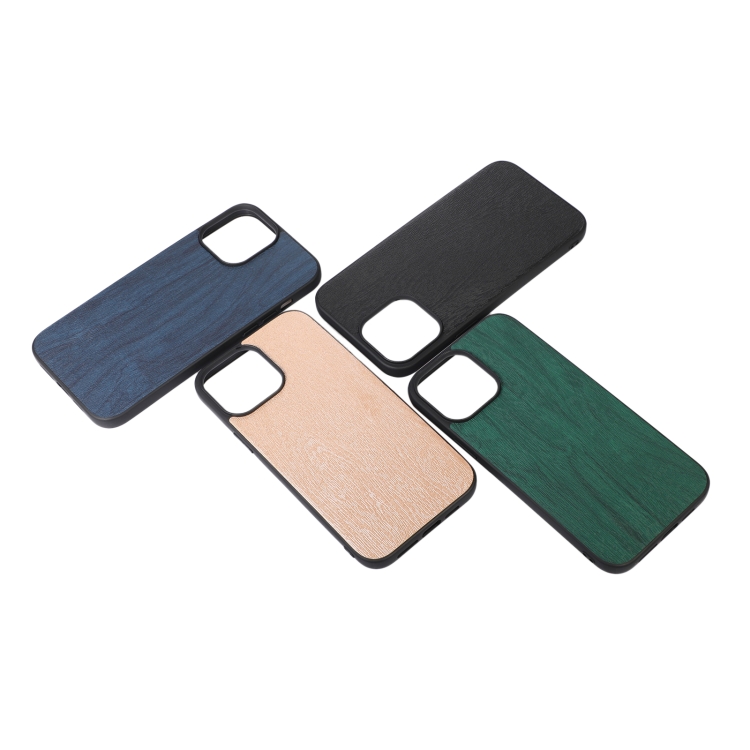 For iPhone 13 Pro Max Wood Texture PU Phone Case (Black) For iPhone 13 Pro Max Wood Texture PU Phone Case (Black)