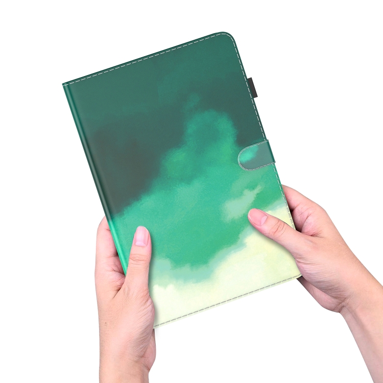 For Samsung Galaxy Tab S9 Watercolor Pattern Flip Leather Tablet Case(Cyan Green) For Samsung Galaxy Tab S9 Watercolor Pattern Flip Leather Tablet Case(Cyan Green)