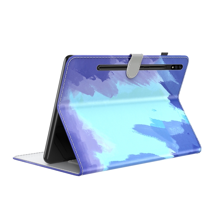 For Samsung Galaxy Tab S9 Watercolor Pattern Flip Leather Tablet Case(Winter Snow) For Samsung Galaxy Tab S9 Watercolor Pattern Flip Leather Tablet Case(Winter Snow)