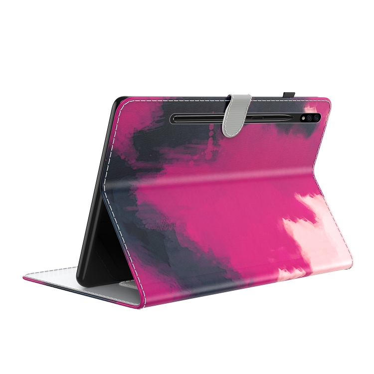 For Samsung Galaxy Tab S9 Watercolor Pattern Flip Leather Tablet Case(Berry Color) For Samsung Galaxy Tab S9 Watercolor Pattern Flip Leather Tablet Case(Berry Color)