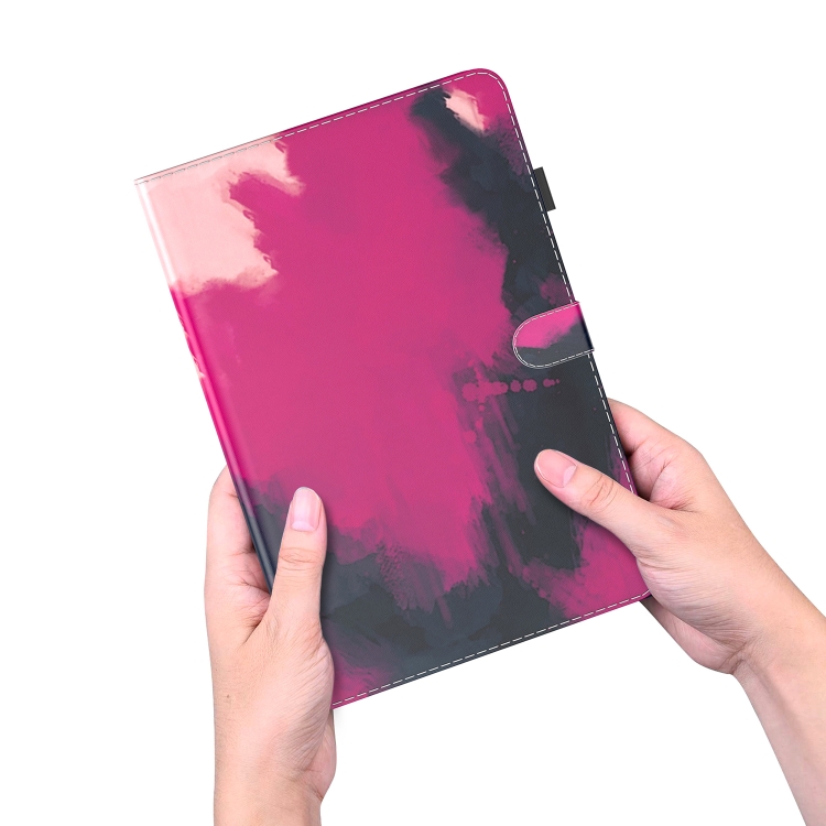 For Samsung Galaxy Tab S9 Watercolor Pattern Flip Leather Tablet Case(Berry Color) For Samsung Galaxy Tab S9 Watercolor Pattern Flip Leather Tablet Case(Berry Color)