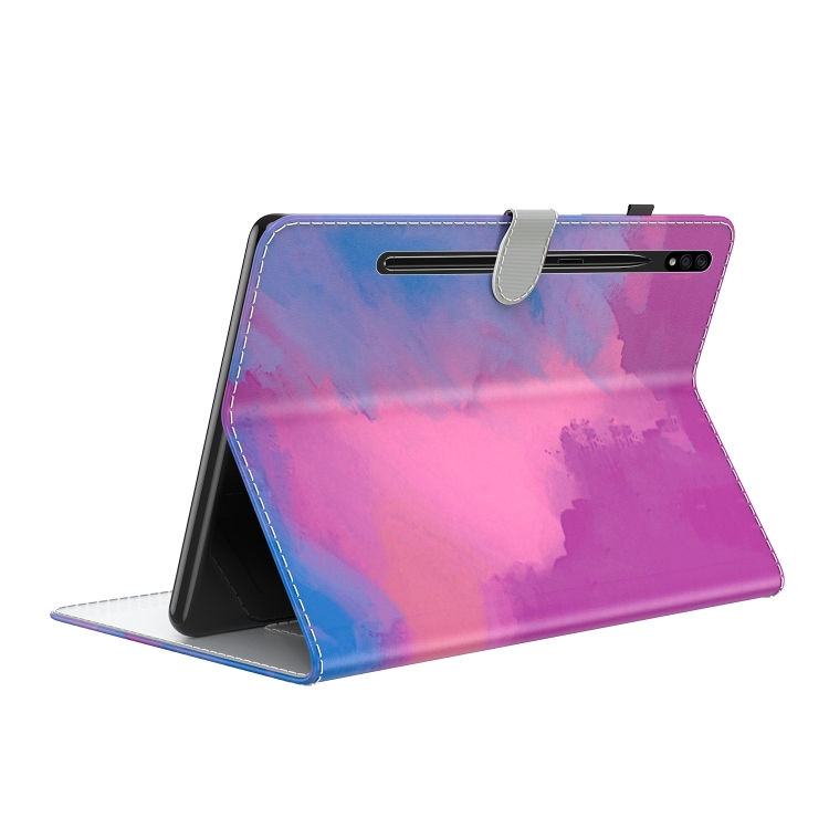 For Samsung Galaxy Tab S9 Watercolor Pattern Flip Leather Tablet Case(Purple Red) For Samsung Galaxy Tab S9 Watercolor Pattern Flip Leather Tablet Case(Purple Red)