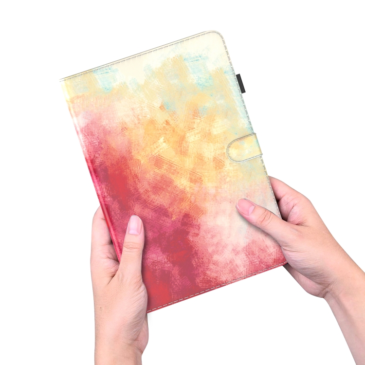 For Samsung Galaxy Tab S9 Watercolor Pattern Flip Leather Tablet Case(Spring Cherry)