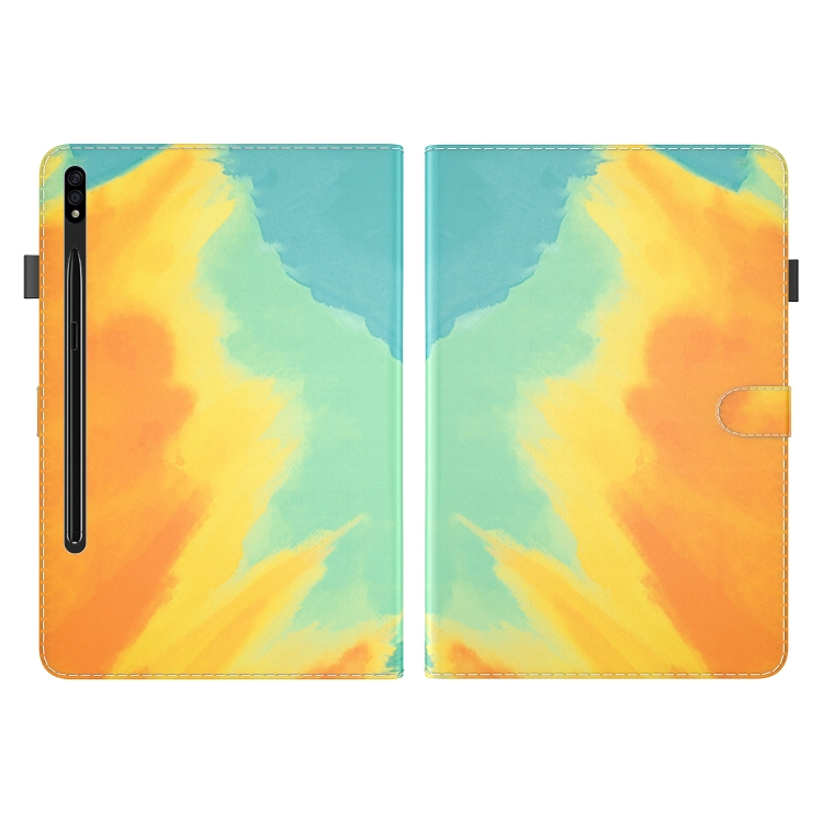 For Samsung Galaxy Tab S9+ Watercolor Pattern Flip Leather Tablet Case(Autumn Leaves) For Samsung Galaxy Tab S9+ Watercolor Pattern Flip Leather Tablet Case(Autumn Leaves)
