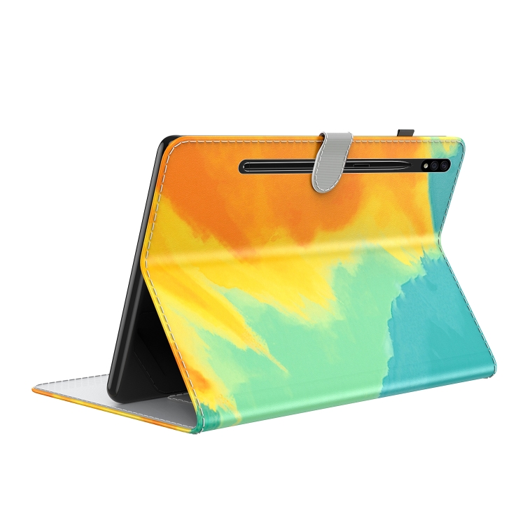 For Samsung Galaxy Tab S9+ Watercolor Pattern Flip Leather Tablet Case(Autumn Leaves) For Samsung Galaxy Tab S9+ Watercolor Pattern Flip Leather Tablet Case(Autumn Leaves)