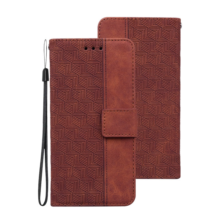 For Samsung Galaxy S21 Ultra 5G Geometric Embossed Leather Phone Case(Brown) For Samsung Galaxy S21 Ultra 5G Geometric Embossed Leather Phone Case(Brown)