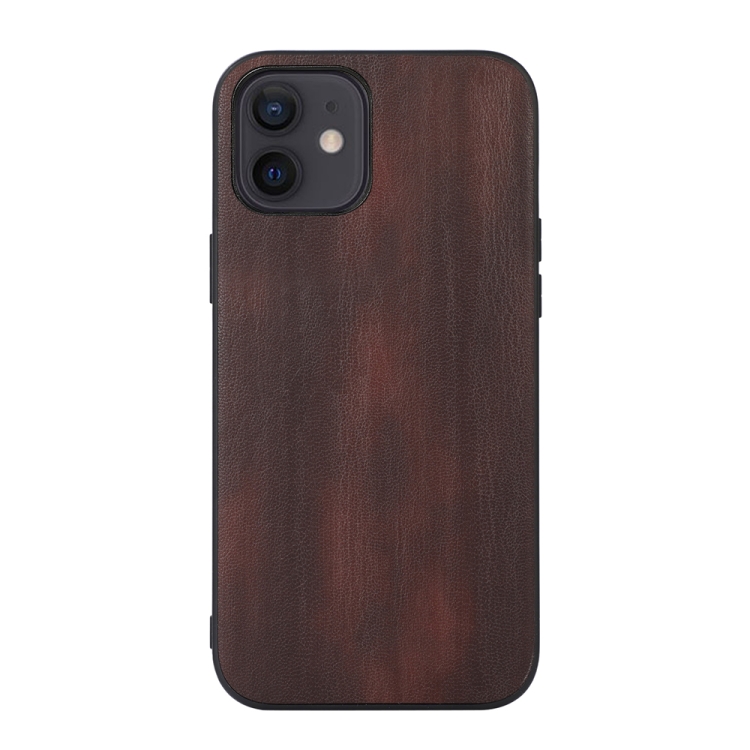 For iPhone 12 mini Yellow Cow Texture PU Phone Case (Coffee) For iPhone 12 mini Yellow Cow Texture PU Phone Case (Coffee)