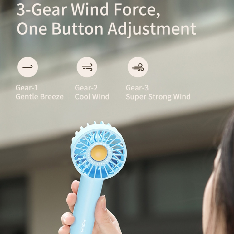 ROCK Mini Handheld Electric Fan(Blue) - B3