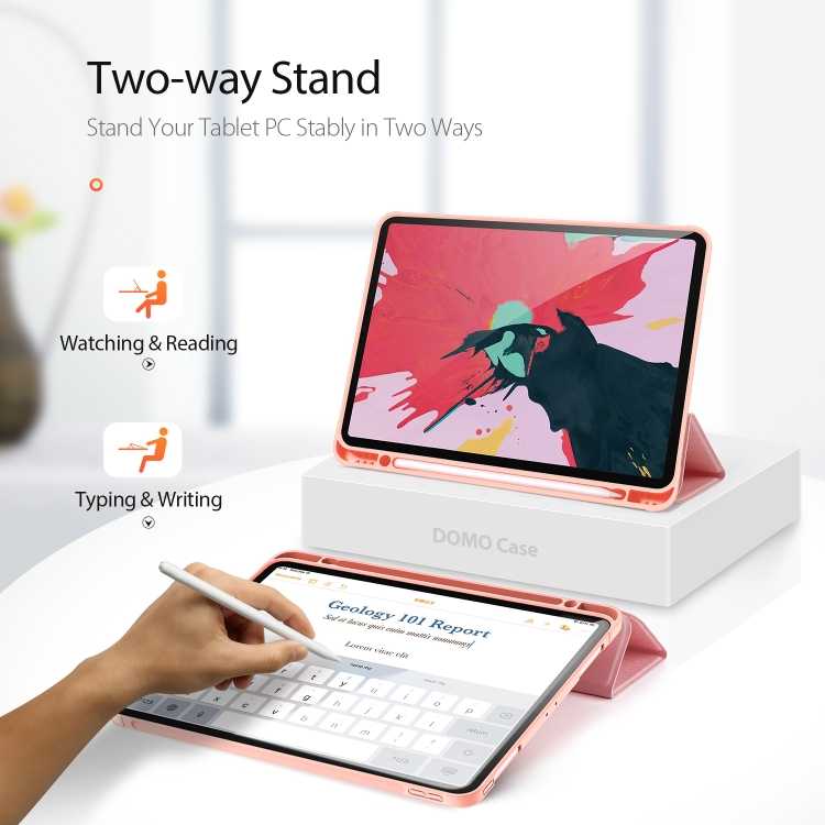 For iPad Pro 11 (2020) DUX DUCIS Domo Series Horizontal Flip Magnetic PU Leather Case with Three-folding Holder & Pen Slot(Pink) For iPad Pro 11 (2020) DUX DUCIS Domo Series Horizontal Flip Magnetic PU Leather Case with Three-folding Holder & Pen Slot(Pink)