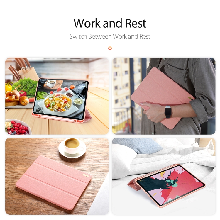 For iPad Pro 11 (2020) DUX DUCIS Domo Series Horizontal Flip Magnetic PU Leather Case with Three-folding Holder & Pen Slot(Pink) For iPad Pro 11 (2020) DUX DUCIS Domo Series Horizontal Flip Magnetic PU Leather Case with Three-folding Holder & Pen Slot(Pink)