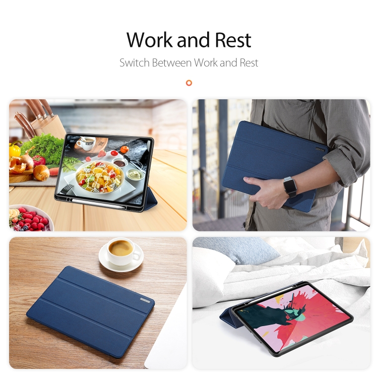 For iPad Pro 12.9 (2020) DUX DUCIS Domo Series Horizontal Flip Magnetic PU Leather Tablet Case with Three-folding Holder & Pen Slot(Blue) For iPad Pro 12.9 (2020) DUX DUCIS Domo Series Horizontal Flip Magnetic PU Leather Tablet Case with Three-folding Holder & Pen Slot(Blue)