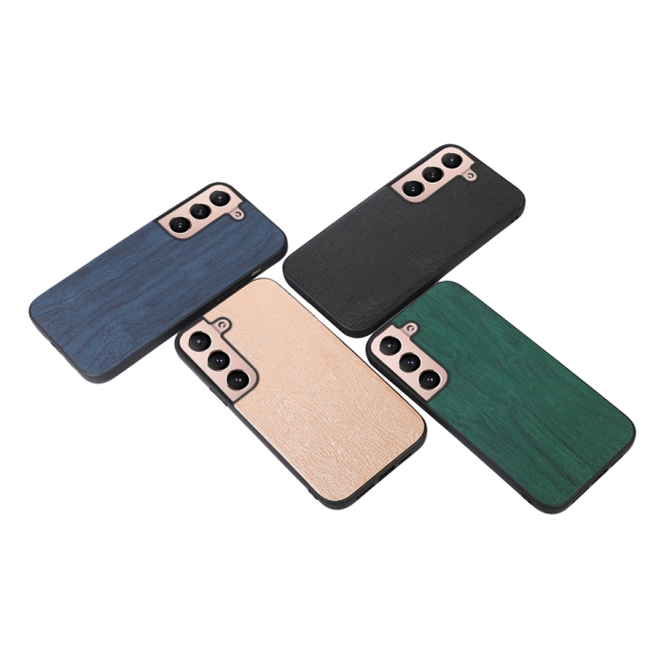 For Samsung Galaxy S22+ 5G Wood Texture PU Phone Case(Black) For Samsung Galaxy S22+ 5G Wood Texture PU Phone Case(Black)