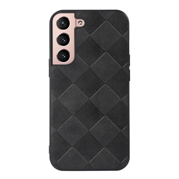 For Samsung Galaxy S22 5G Weave Plaid PU Phone Case(Black) For Samsung Galaxy S22 5G Weave Plaid PU Phone Case(Black)