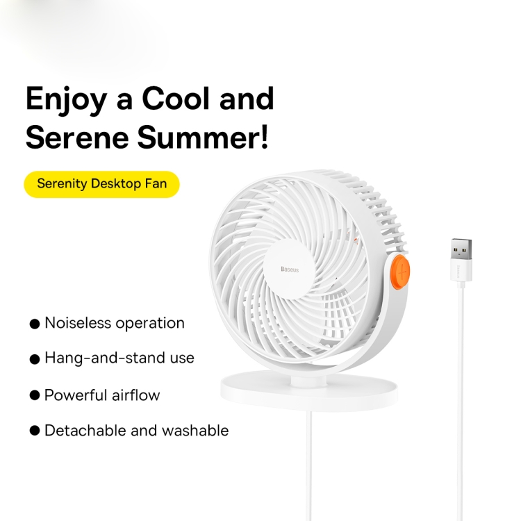 Baseus Serenity Desktop USB Electric Fan(White) - 2