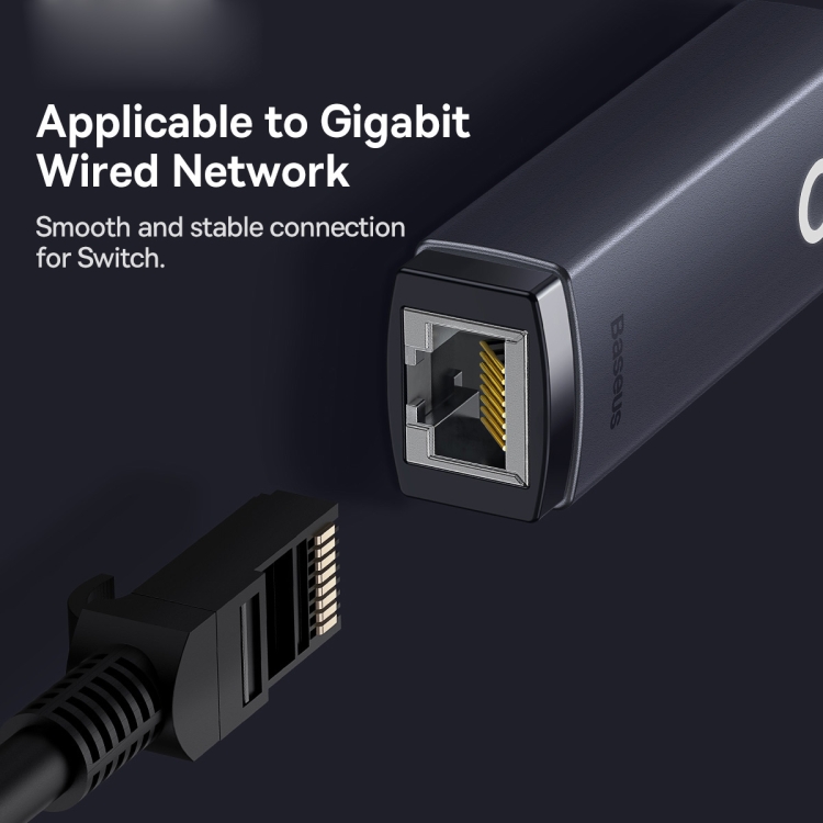 Baseus Lite Series 1000Mbps Ethernet Adapter USB-C / Type-C to RJ45 LAN Port(Grey) - 4