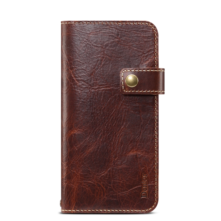 For iPhone 11 Pro Max Denior Oil Wax Cowhide DK Magnetic Button Horizontal Flip Leather Case with Holder & Card Slots & Wallet(Brown) For iPhone 11 Pro Max Denior Oil Wax Cowhide DK Magnetic Button Horizontal Flip Leather Case with Holder & Card Slots & Wallet(Brown)