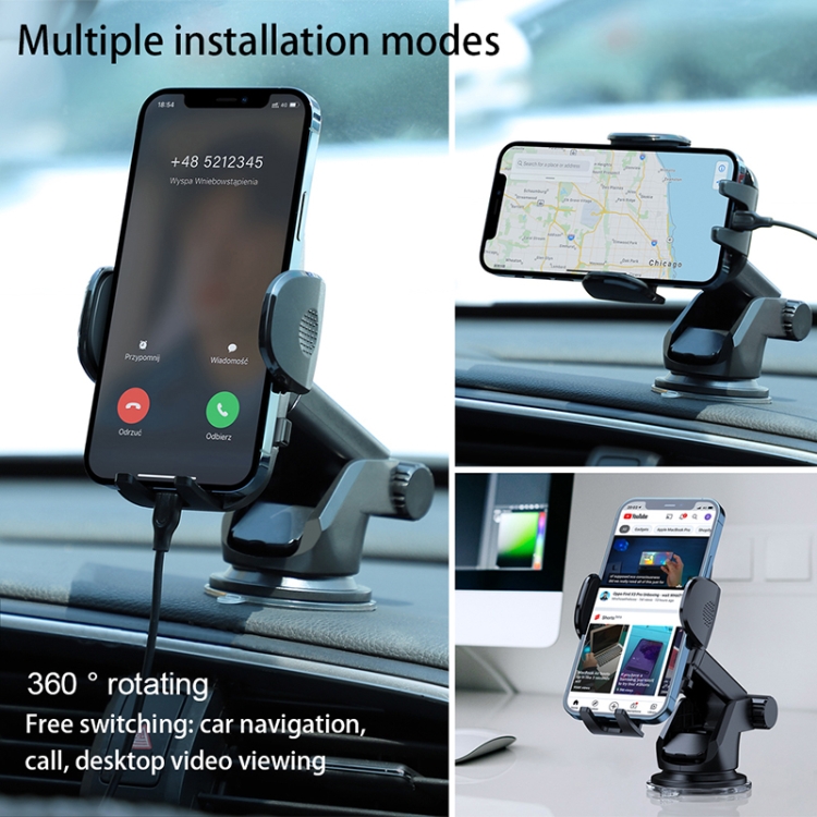 FLOVEME YXF222038 Car Mobile Phone Suction Cup Holder(Black) FLOVEME YXF222038 Car Mobile Phone Suction Cup Holder(Black)