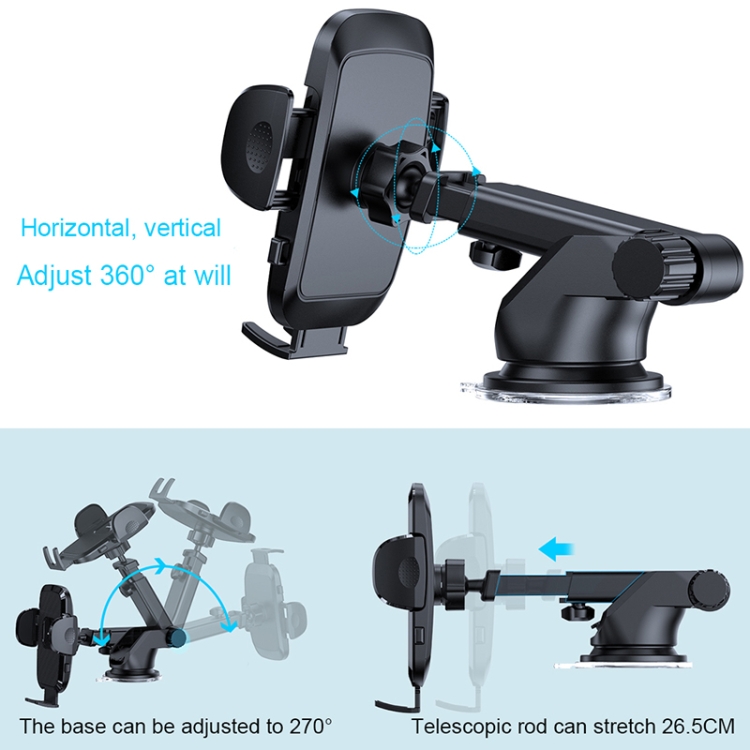 FLOVEME YXF222038 Car Mobile Phone Suction Cup Holder(Black) FLOVEME YXF222038 Car Mobile Phone Suction Cup Holder(Black)