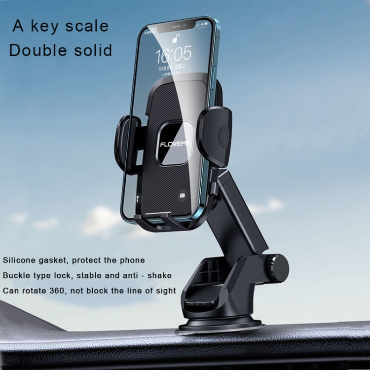FLOVEME YXF222038 Car Mobile Phone Suction Cup Holder(Black) FLOVEME YXF222038 Car Mobile Phone Suction Cup Holder(Black)
