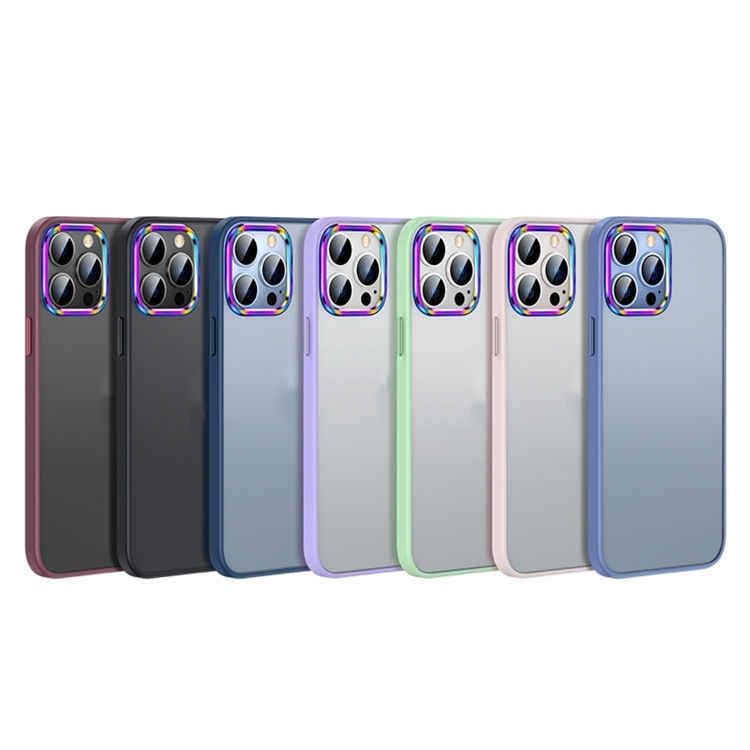 For iPhone 13 Pro Max MagSafe Colorful Metal Lens Ring Matte PC + TPU Phone Case(Blue) For iPhone 13 Pro Max MagSafe Colorful Metal Lens Ring Matte PC + TPU Phone Case(Blue)