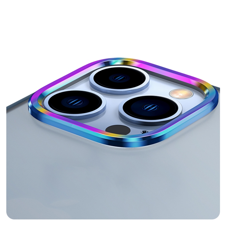 For iPhone 13 Pro Max MagSafe Colorful Metal Lens Ring Matte PC + TPU Phone Case(Blue) For iPhone 13 Pro Max MagSafe Colorful Metal Lens Ring Matte PC + TPU Phone Case(Blue)