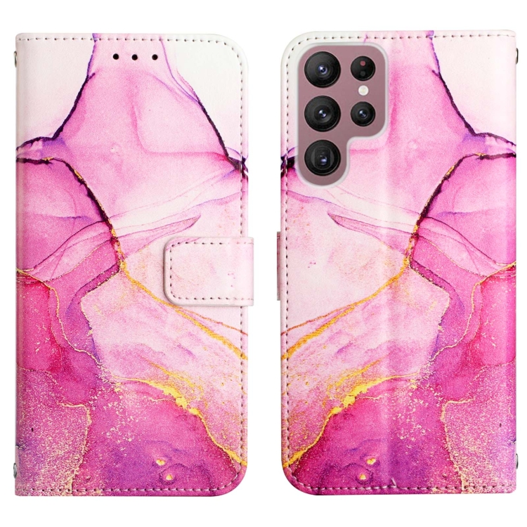 For Samsung Galaxy S22 Ultra 5G PT003 Marble Pattern Flip Leather Phone Case(Pink Purple Gold LS001) For Samsung Galaxy S22 Ultra 5G PT003 Marble Pattern Flip Leather Phone Case(Pink Purple Gold LS001)