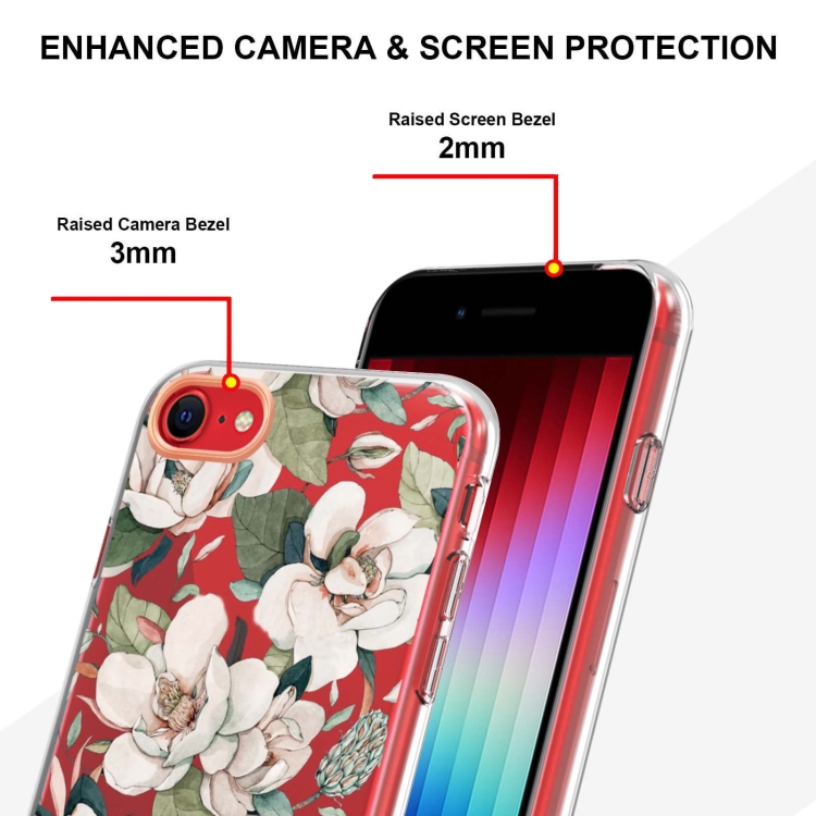 For iPhone SE 2022 / SE 2020 / 8 / 7 Flowers and Plants Series IMD TPU Phone Case(Green Gardenia) For iPhone SE 2022 / SE 2020 / 8 / 7 Flowers and Plants Series IMD TPU Phone Case(Green Gardenia)